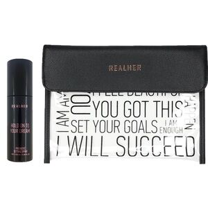 RealHer Probiotic Setting Spray & Clear/Black Makeup Clutch Set